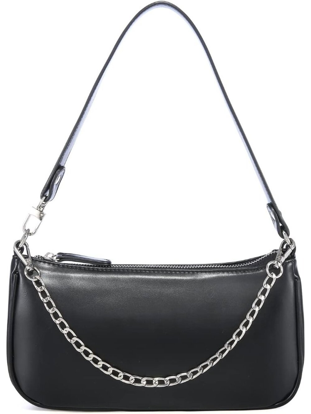 Women’s Black Crocodile Pattern Shoulder Bag Chain Handbag Clutch Purse